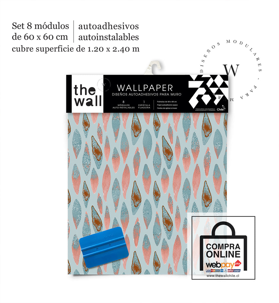 Papel Mural, Papel Pintado, Wallpaper, Mural, Empavonados, Vinilico Autoadhesivo para muros de la marca The Wall, diseño de tendencia Indie