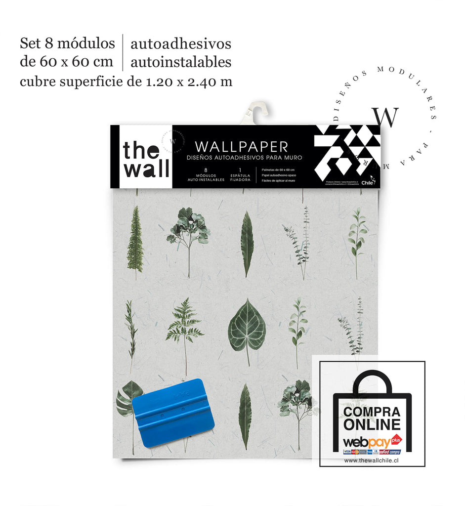Papel Mural, Papel Pintado, Wallpaper, Mural, Empavonados, Vinilico Autoadhesivo para muros de la marca The Wall, diseño de tendencia Natura
