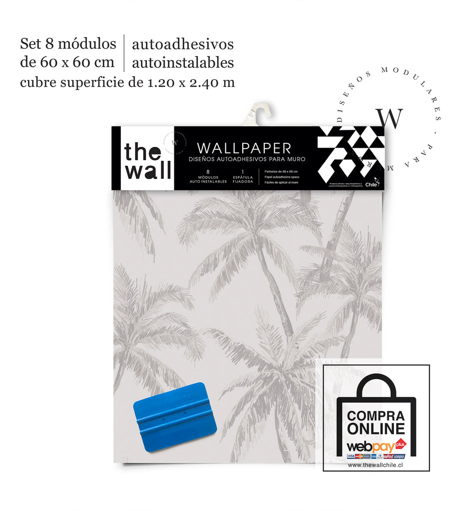 Papel Mural, Papel Pintado, Wallpaper, Mural, Empavonados, Vinilico Autoadhesivo para muros de la marca The Wall, diseño de tendencia SoftPalm