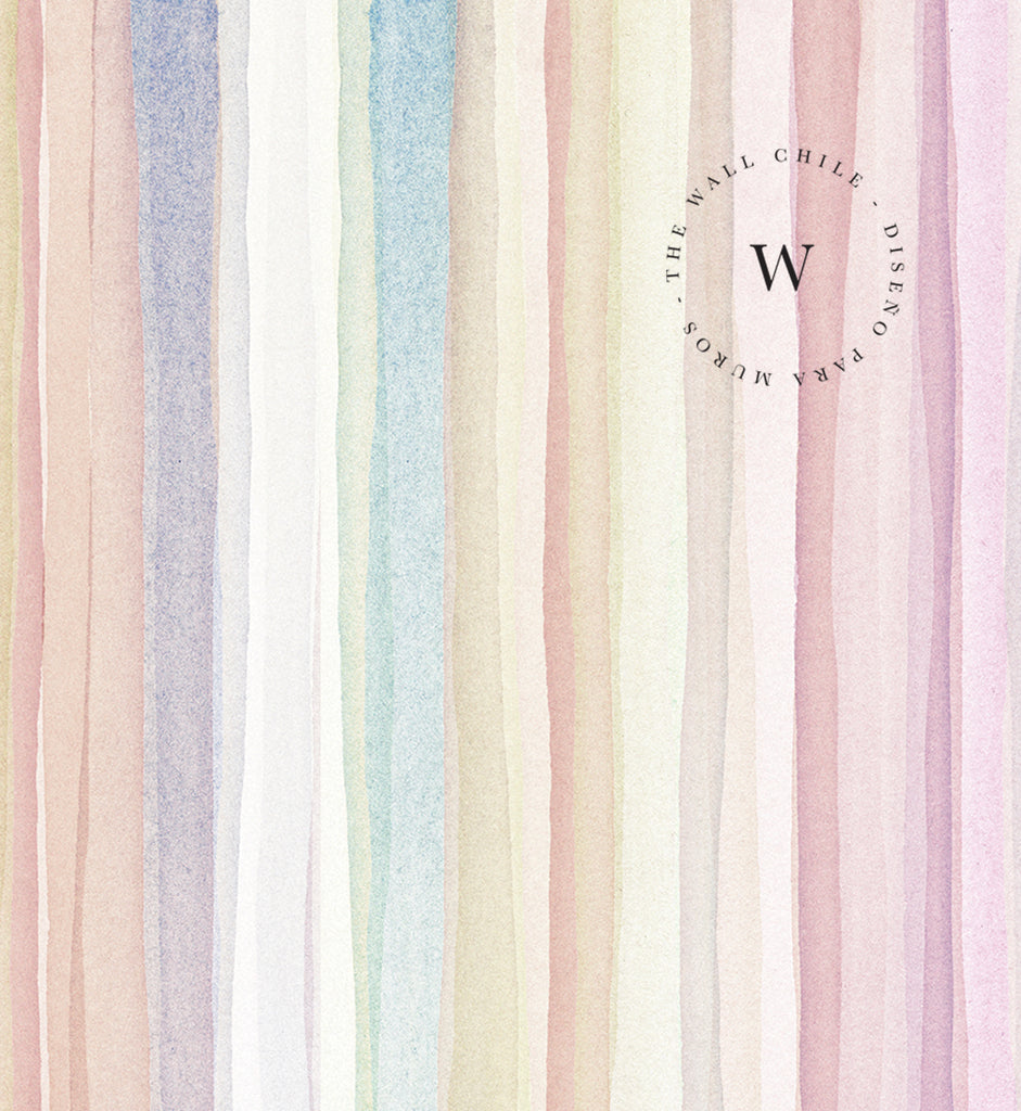 Papel Mural, Papel Pintado, Wallpaper, Mural, Empavonados, Vinilico Autoadhesivo para muros de la marca The Wall, diseño de tendencia Soft Rainbow