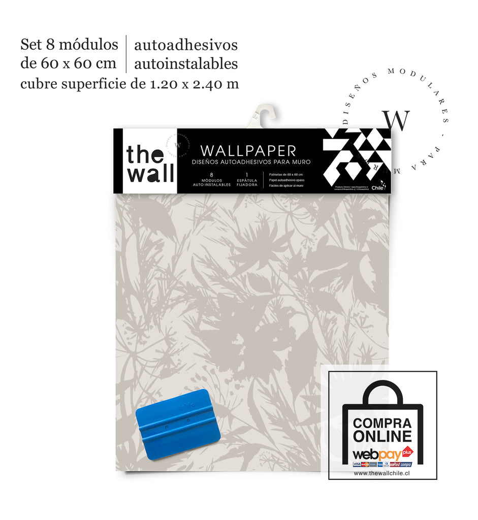 Papel Mural, Papel Pintado, Wallpaper, Mural, Empavonados, Vinilico Autoadhesivo para muros de la marca The Wall, diseño de tendencia Wild Flowers